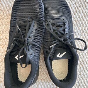 Newton Black Mesh Athletic Sneakers with White Swoosh